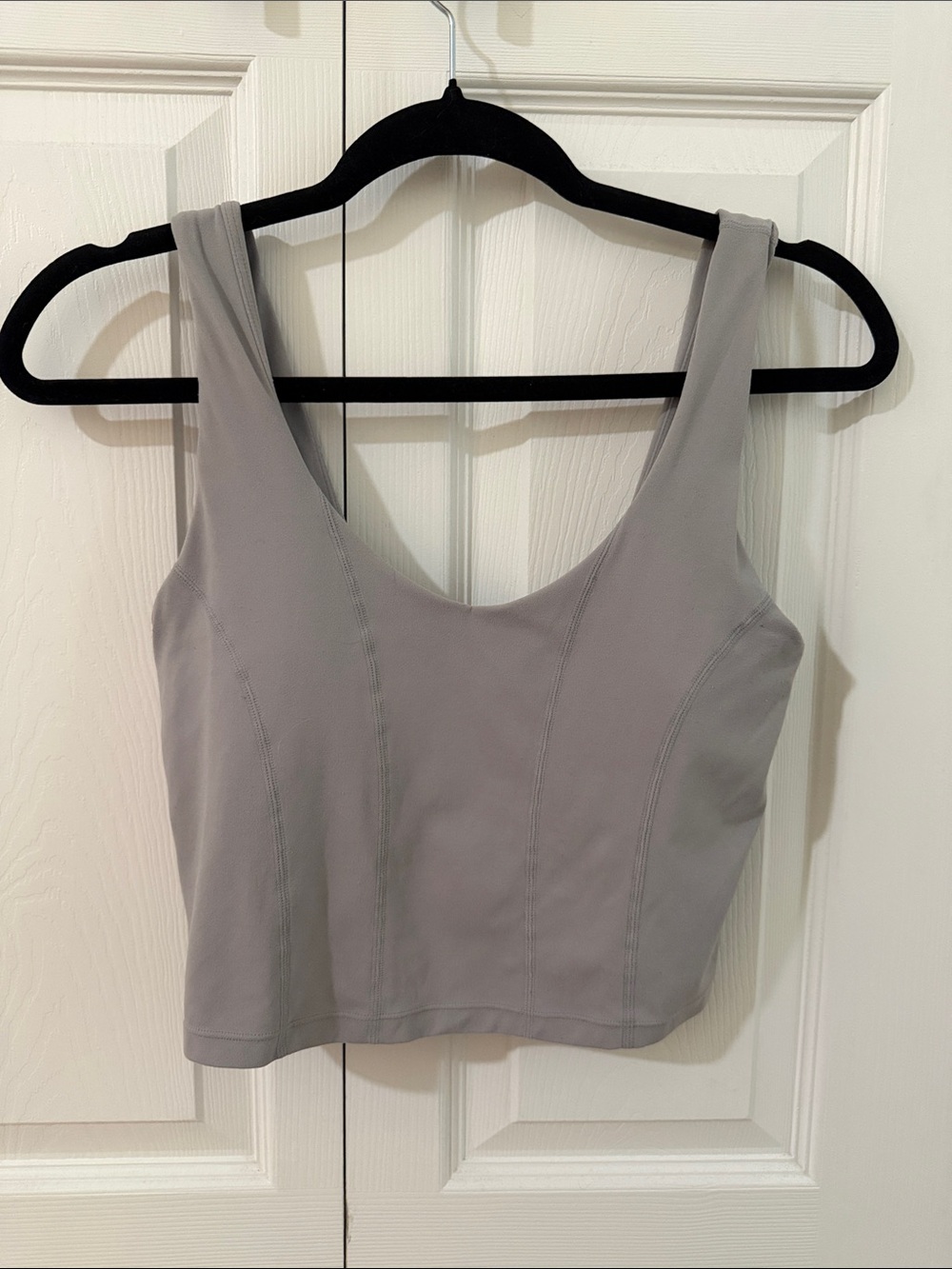 Everyday Scoop Neck Crop Sports Bra - Grey